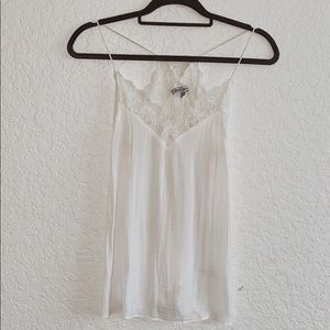 White Silky Lace Camisole Tank